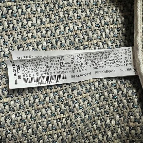 Zara Textured Double Breasted Peaked Lapel Tweed Blazer Jacket Size Medium - Picture 7 of 10